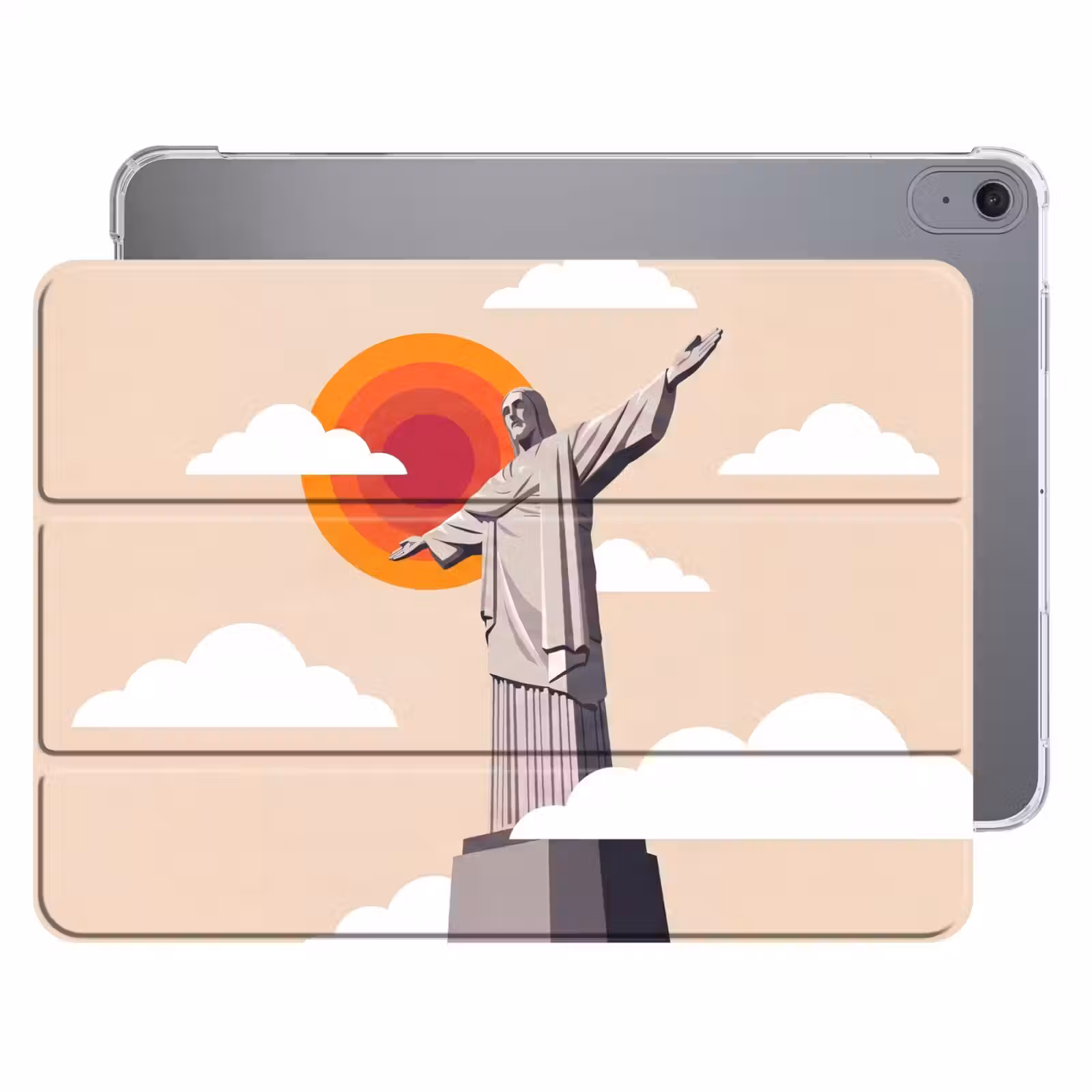 iPad hoes - Monument - Stad - Zonsondergang - Minimalistisch - Oranje — 1