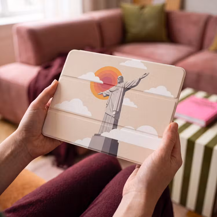 iPad hoes - Monument - Stad - Zonsondergang - Minimalistisch - Oranje — 4