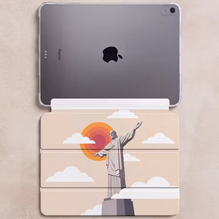 iPad hoes - Monument - Stad - Zonsondergang - Minimalistisch - Oranje — 6