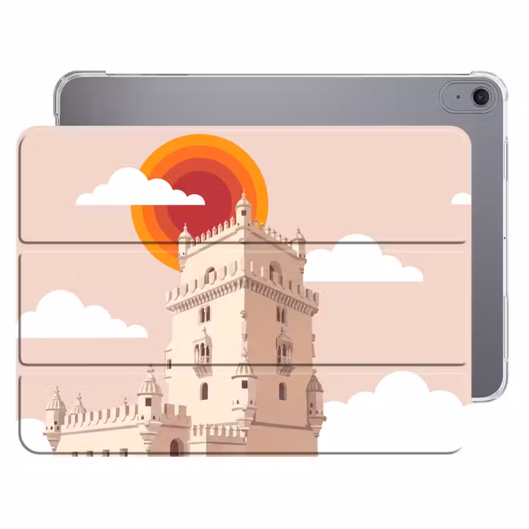 iPad hoes - Toren - Rivier - Architectuur - Modern - Oranje — 1