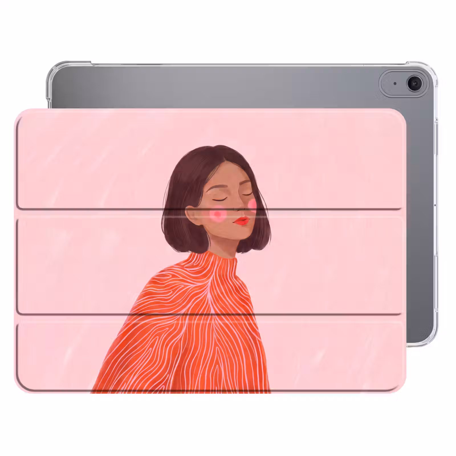 iPad hoes - Vrouw - Portret - Modern - Kunst - Roze — 1