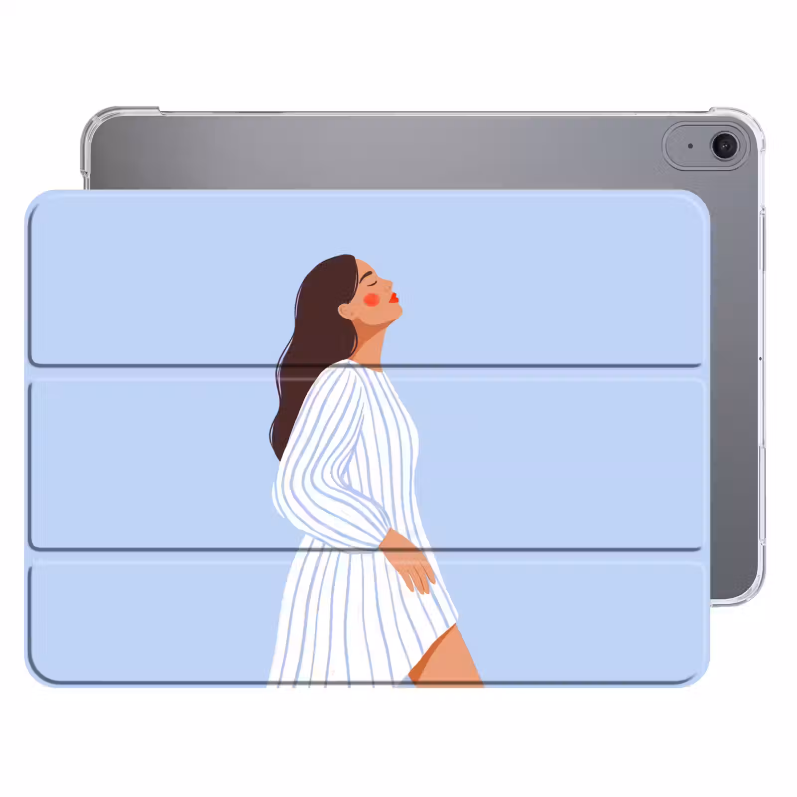 iPad hoes - Vrouw - Profiel - Rust - Modern - Illustratie — 1