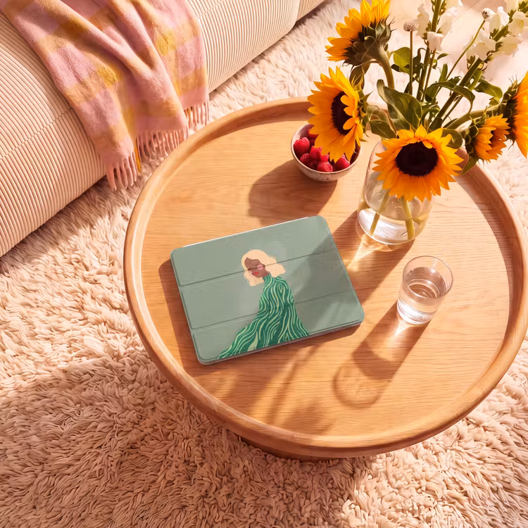 iPad hoes - Vrouw - Portret - Illustratie - Modern - Groen — 2