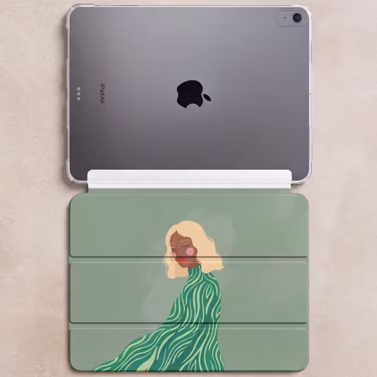iPad hoes - Vrouw - Portret - Illustratie - Modern - Groen — 6