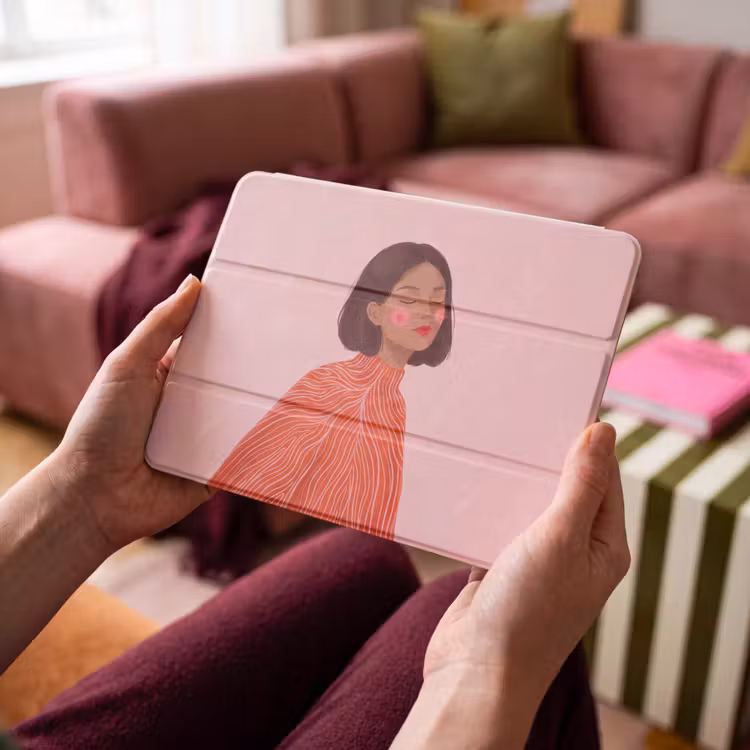 iPad hoes - Vrouw - Portret - Modern - Kunst - Roze — 4