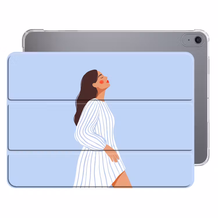 iPad hoes - Vrouw - Profiel - Rust - Modern - Illustratie — 1