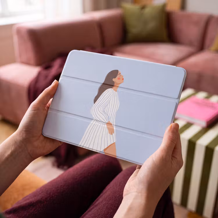 iPad hoes - Vrouw - Profiel - Rust - Modern - Illustratie — 4