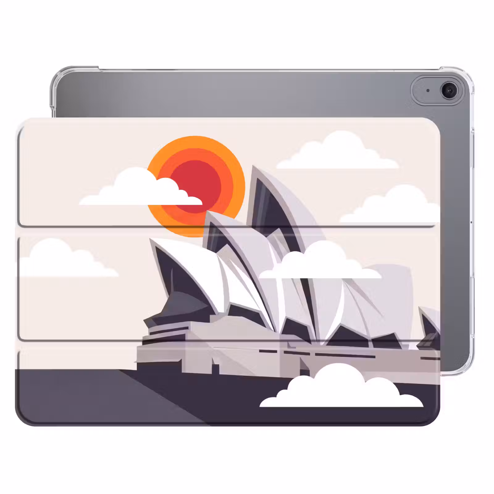iPad hoes - Architectuur - Stadsgezicht - Modern - Grijs - Oranje — 1
