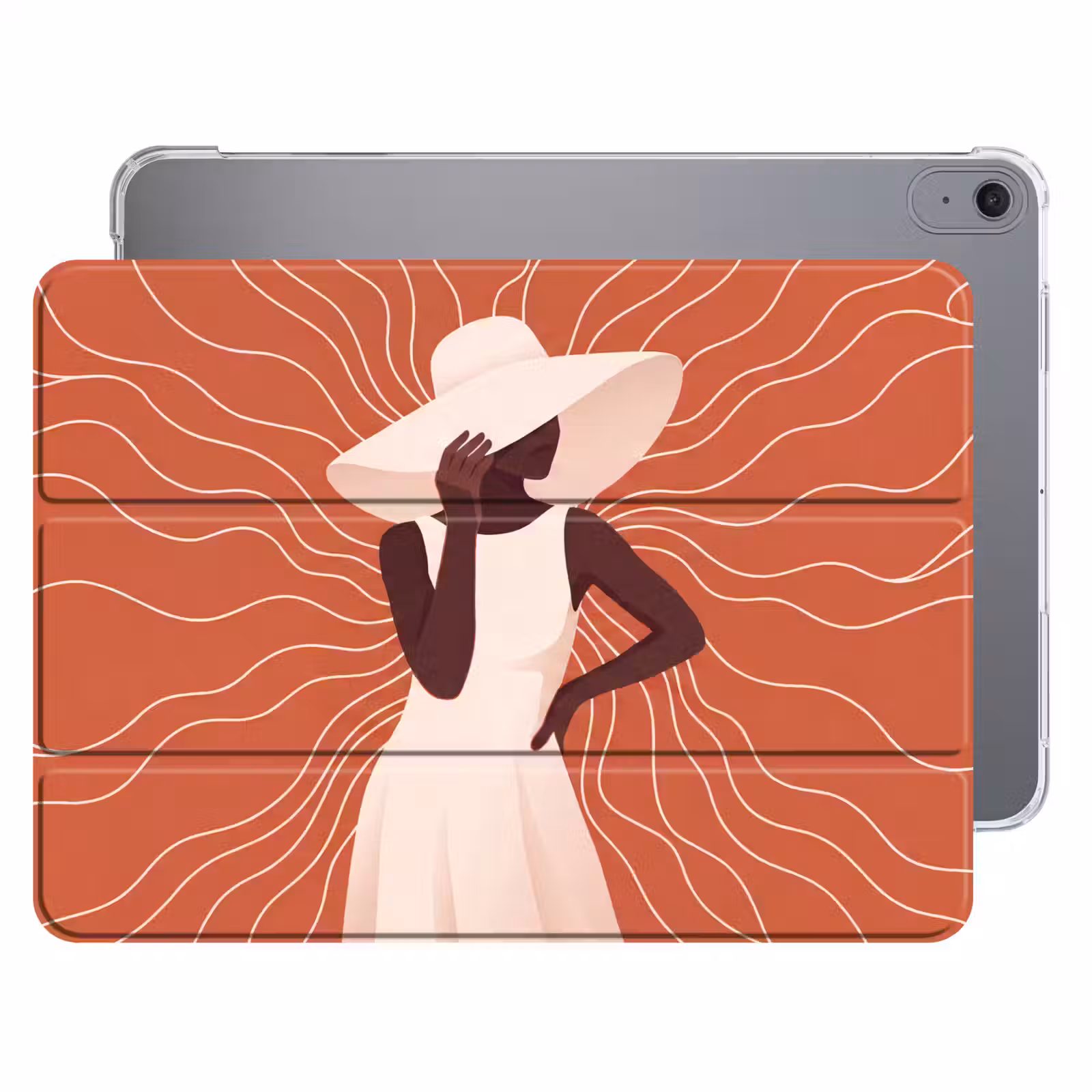 iPad hoes - Vrouw - Hoed - Portret - Modern - Beige — 1