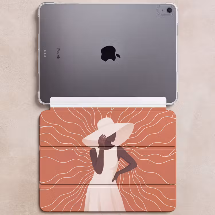 iPad hoes - Vrouw - Hoed - Portret - Modern - Beige — 6