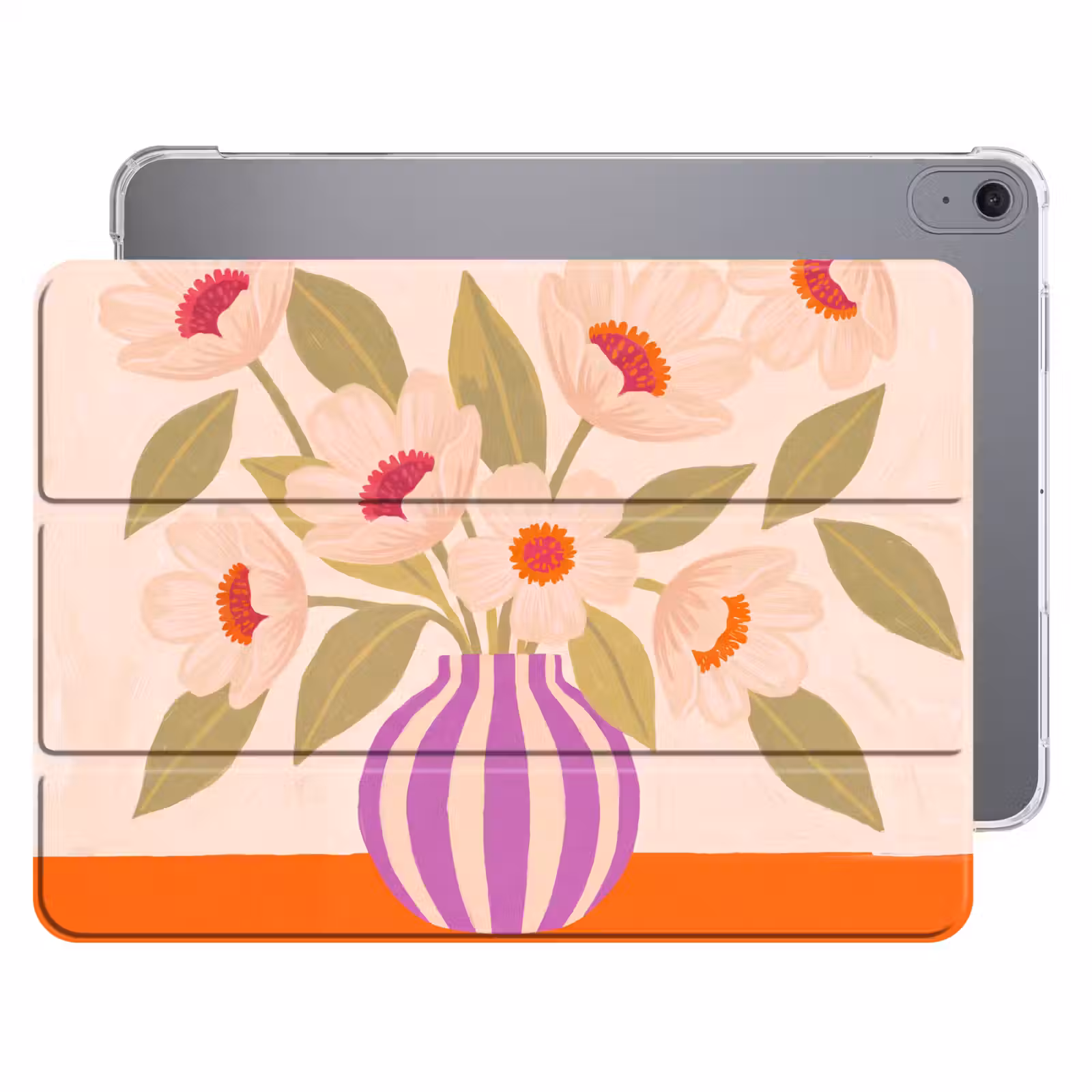 iPad hoes - Bloemen - Vaas - Abstract - Paars - Oranje — 1