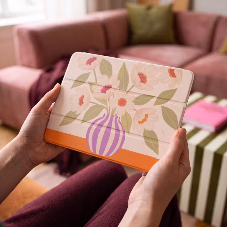 iPad hoes - Bloemen - Vaas - Abstract - Paars - Oranje — 4