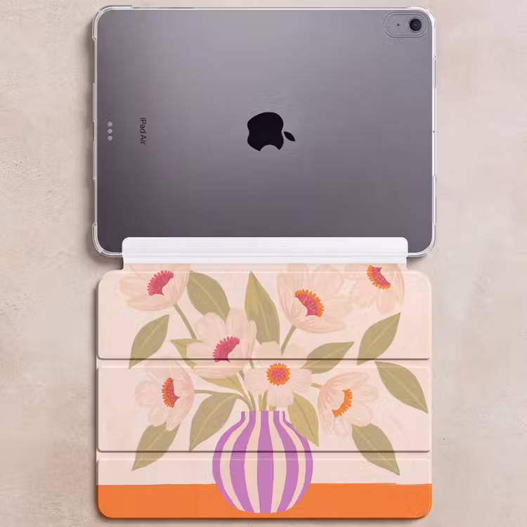 iPad hoes - Bloemen - Vaas - Abstract - Paars - Oranje — 6