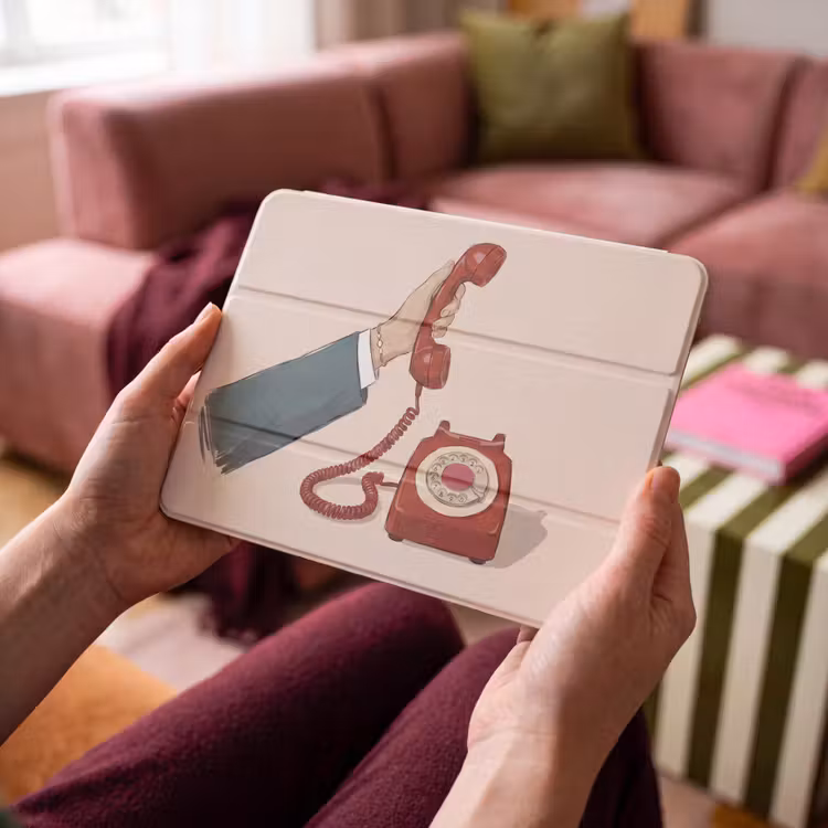 iPad hoes - Telefoon - Hand - Vintage - Communicatie - Rood — 4