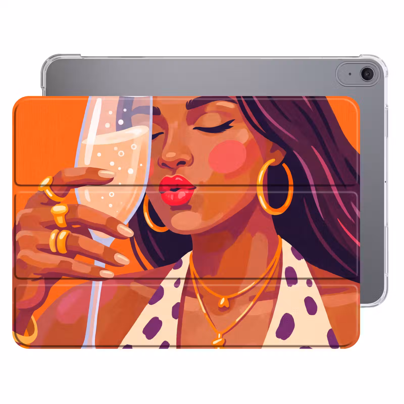 iPad hoes - Vrouw - Champagne - Feest - Modern - Oranje — 1