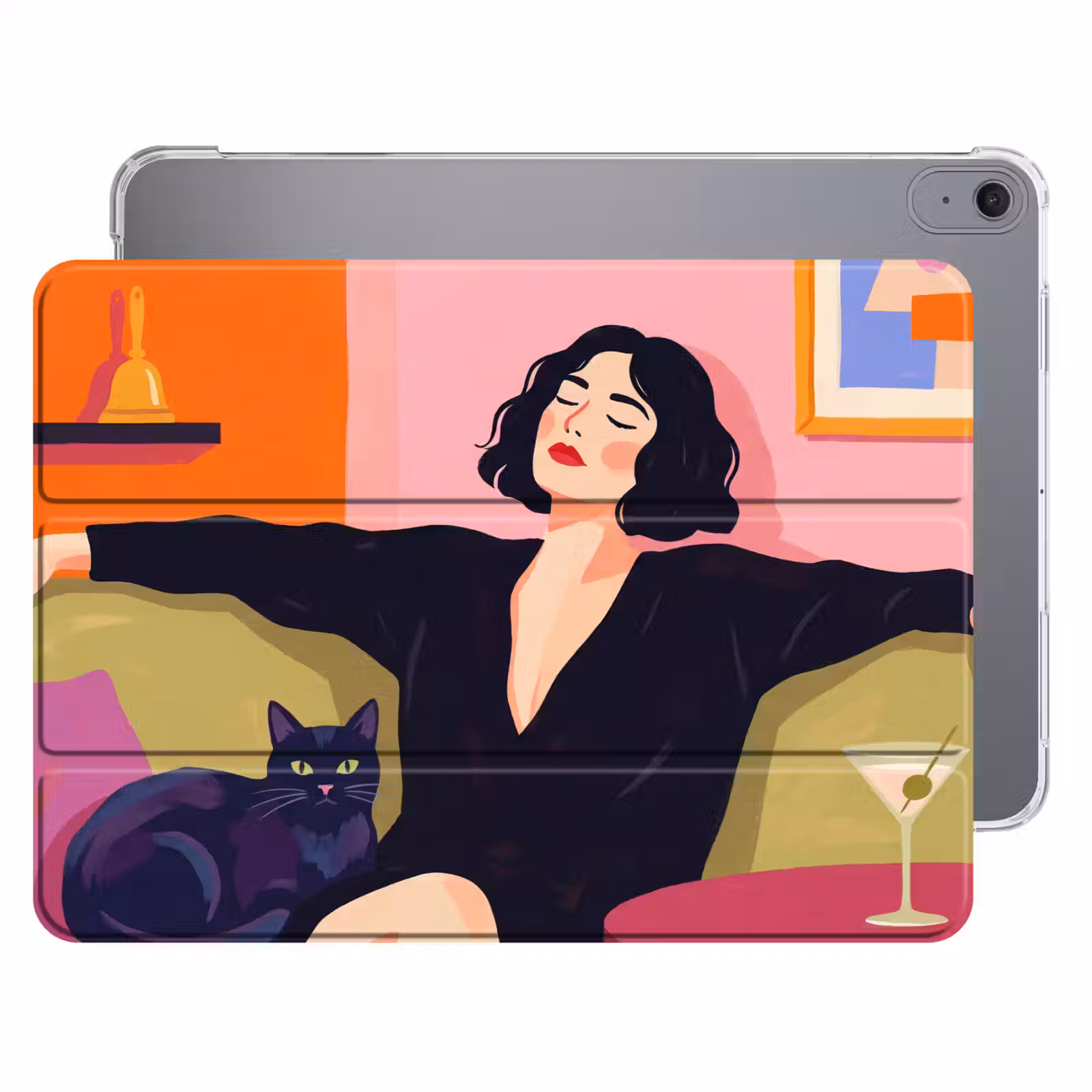iPad hoes - Vrouw - Kat - Interieur - Modern - Kleurrijk — 1