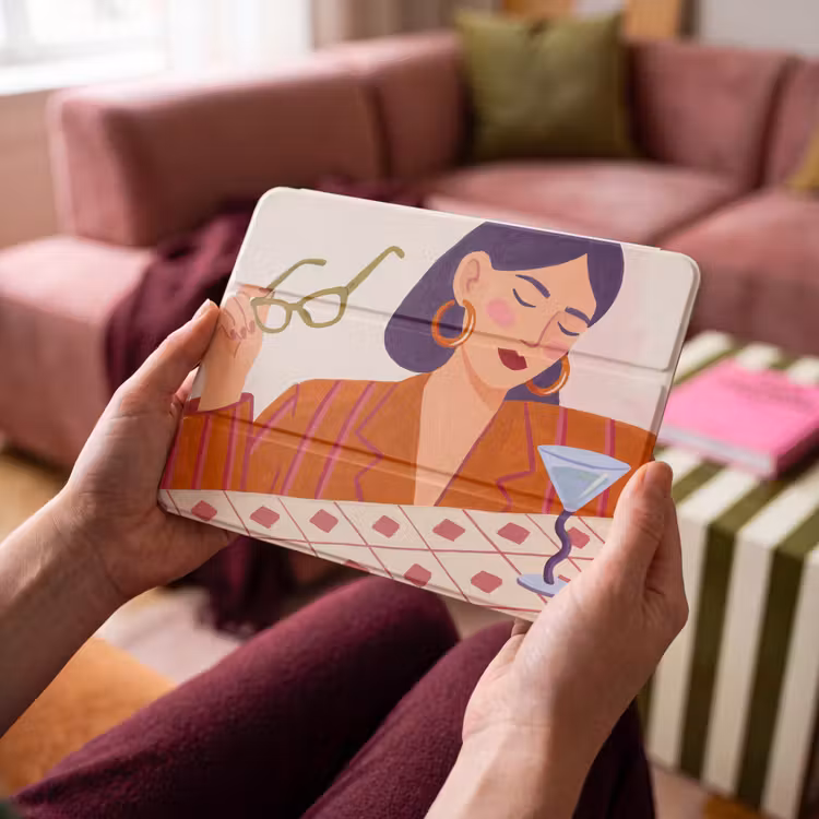 iPad hoes - Vrouw - Bril - Cocktail - Illustratie - Modern — 4