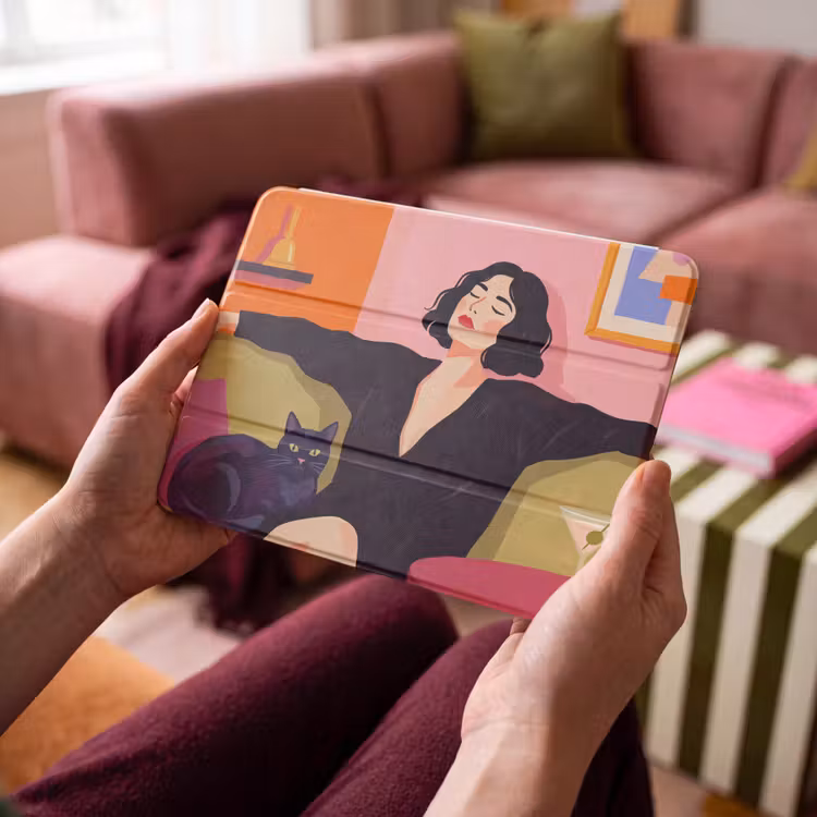 iPad hoes - Vrouw - Kat - Interieur - Modern - Kleurrijk — 4