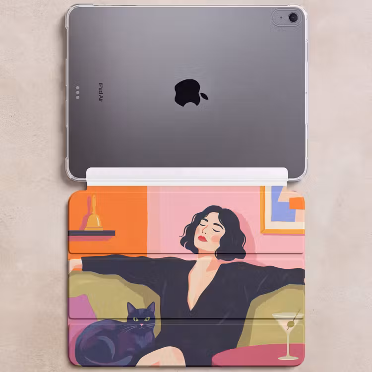 iPad hoes - Vrouw - Kat - Interieur - Modern - Kleurrijk — 6