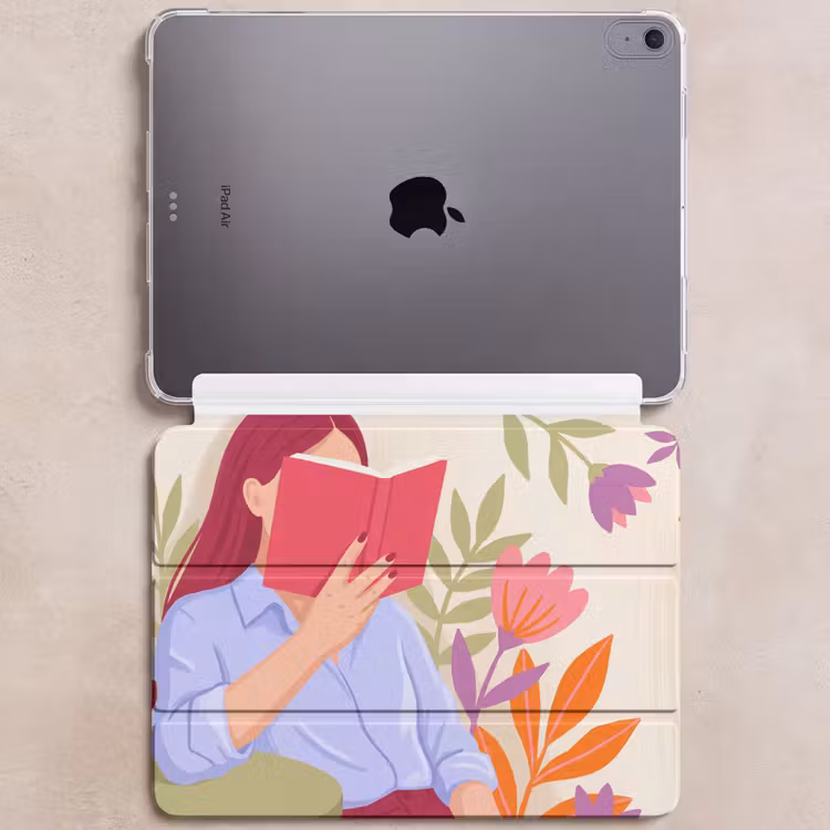 iPad hoes - Vrouw - Lezen - Thuis - Modern - Bloemen — 6