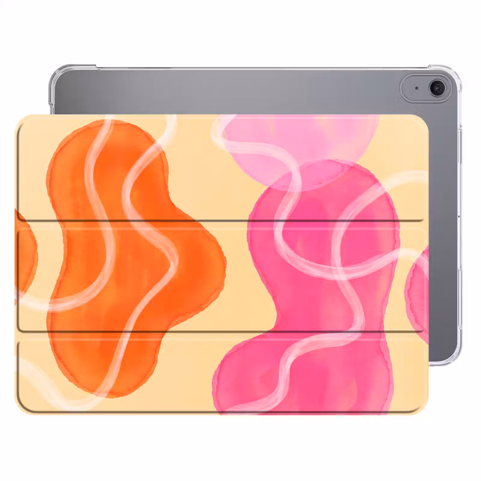 iPad hoes - Abstract - Aquarel - Organisch - Oranje - Roze — 1