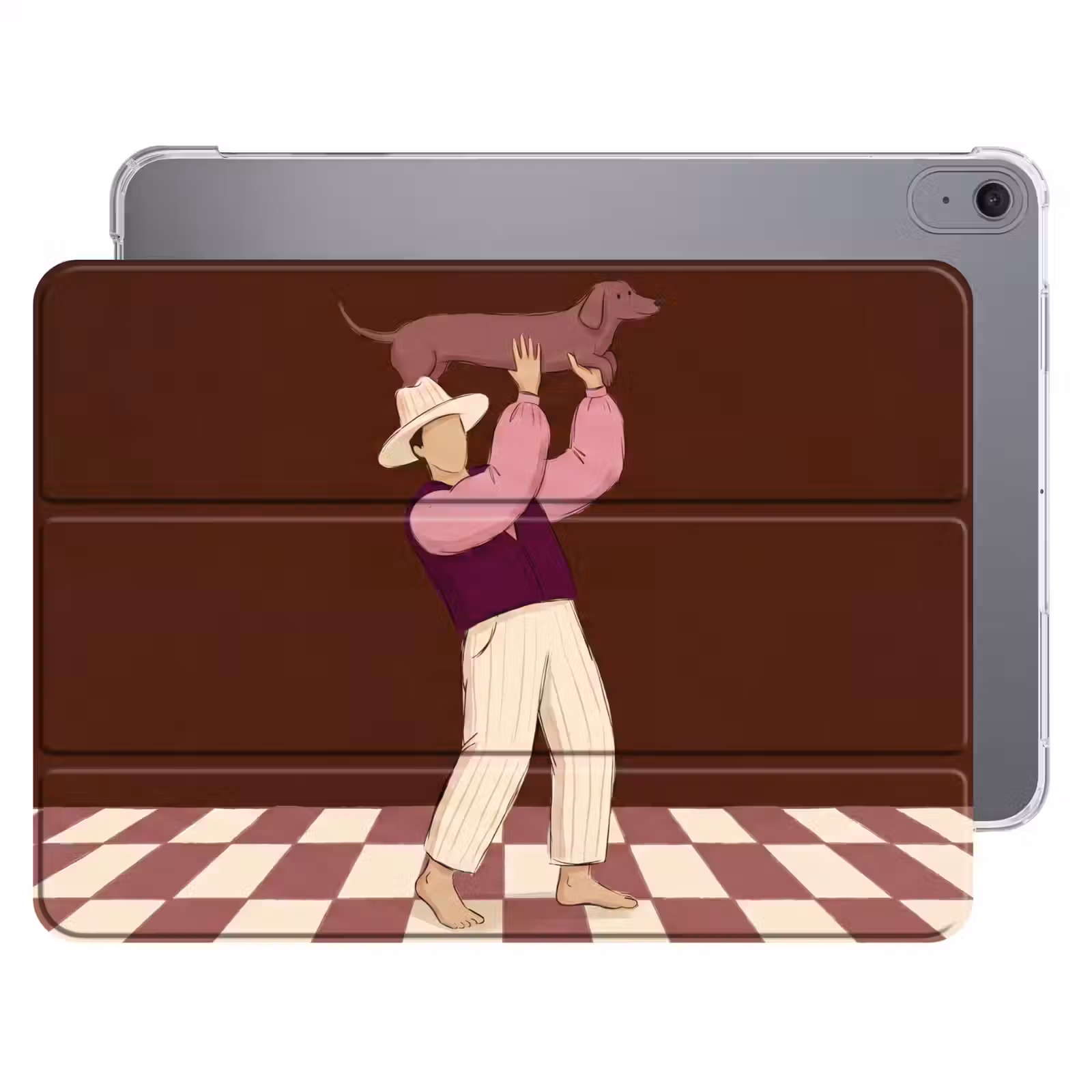 iPad hoes - Mens - Hond - Dieren - Abstract - Roze — 1