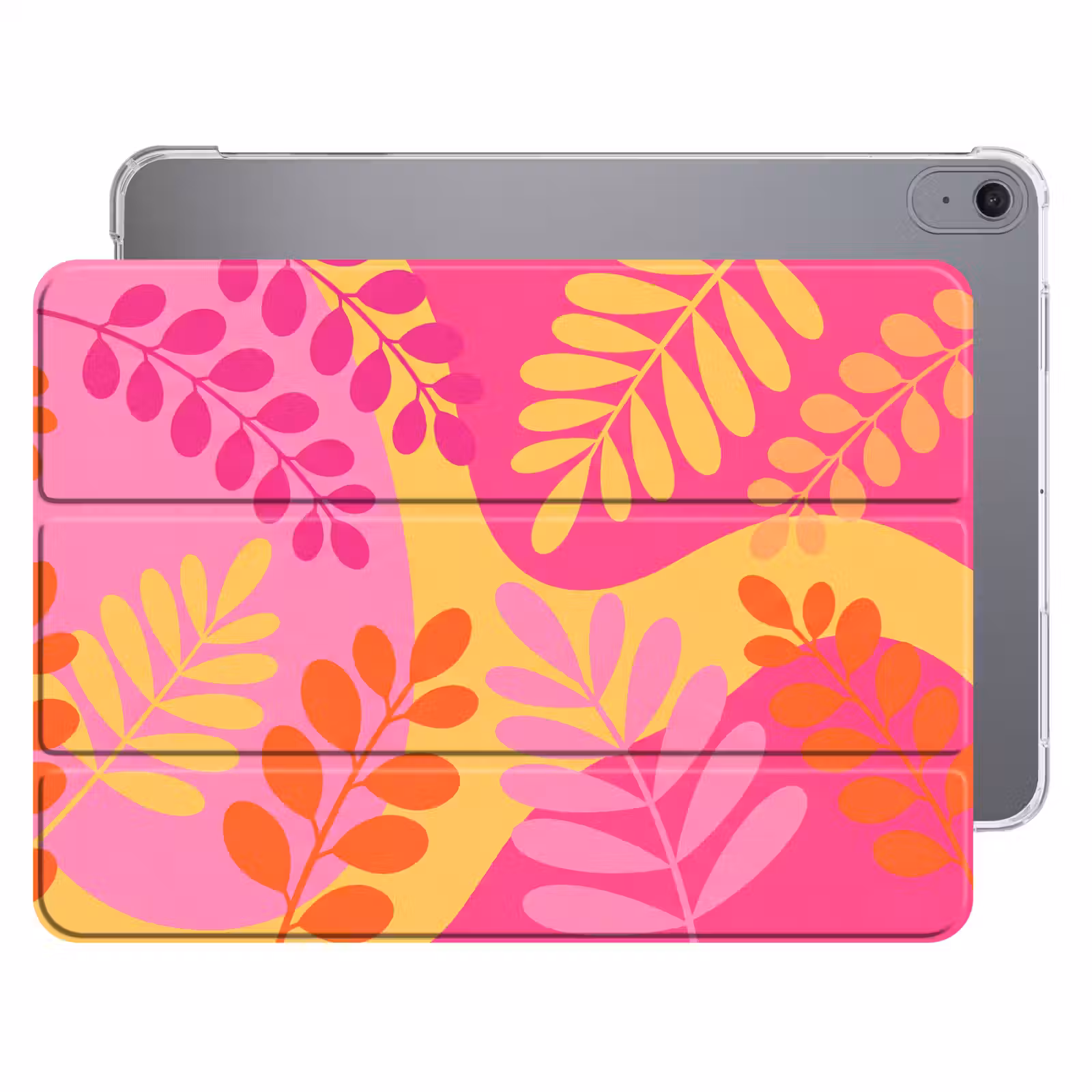 iPad hoes - Natuur - Bladeren - Abstract - Roze - Geel — 1