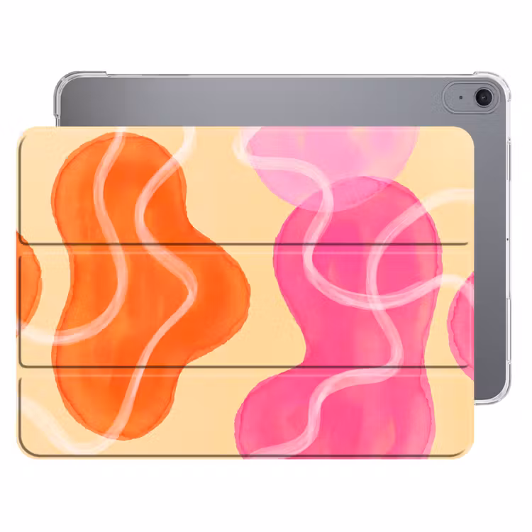iPad hoes - Abstract - Aquarel - Organisch - Oranje - Roze — 1