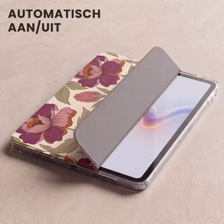 iPad hoes - Bloemen - Patroon - Natuur - Modern - Paars — 5