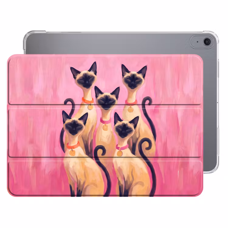 iPad hoes - Kat - Groep - Dieren - Modern - Roze — 1