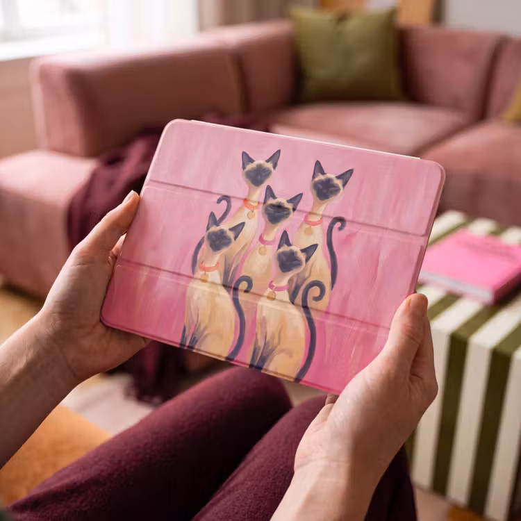 iPad hoes - Kat - Groep - Dieren - Modern - Roze — 4