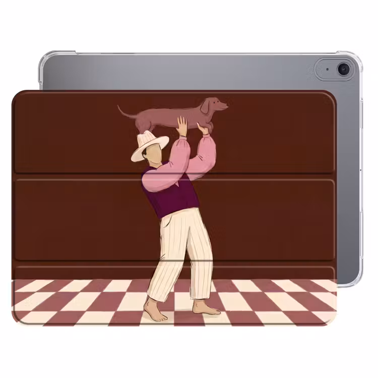 iPad hoes - Mens - Hond - Dieren - Abstract - Roze — 1