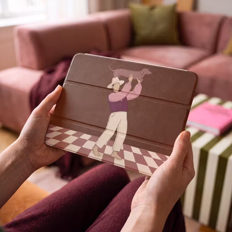 iPad hoes - Mens - Hond - Dieren - Abstract - Roze — 4