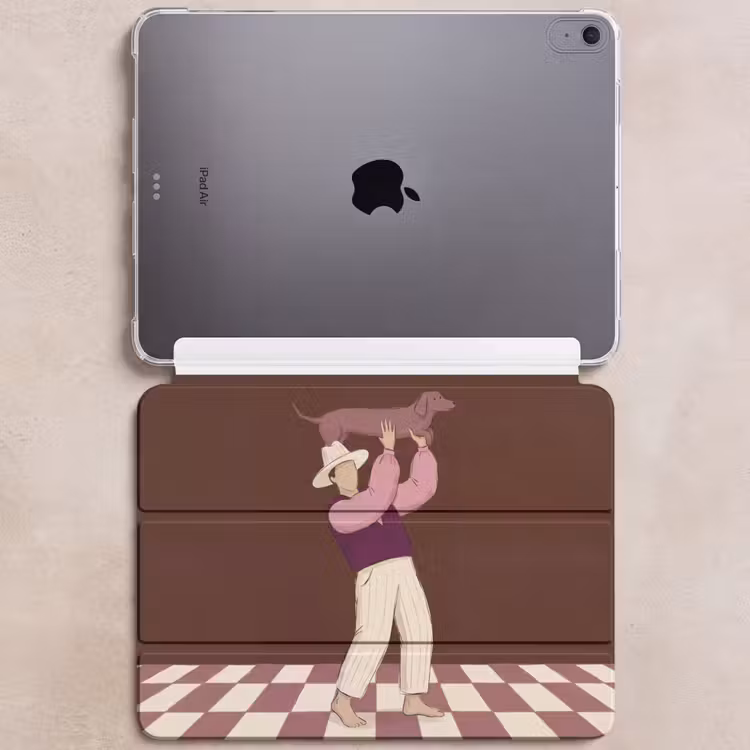 iPad hoes - Mens - Hond - Dieren - Abstract - Roze — 6