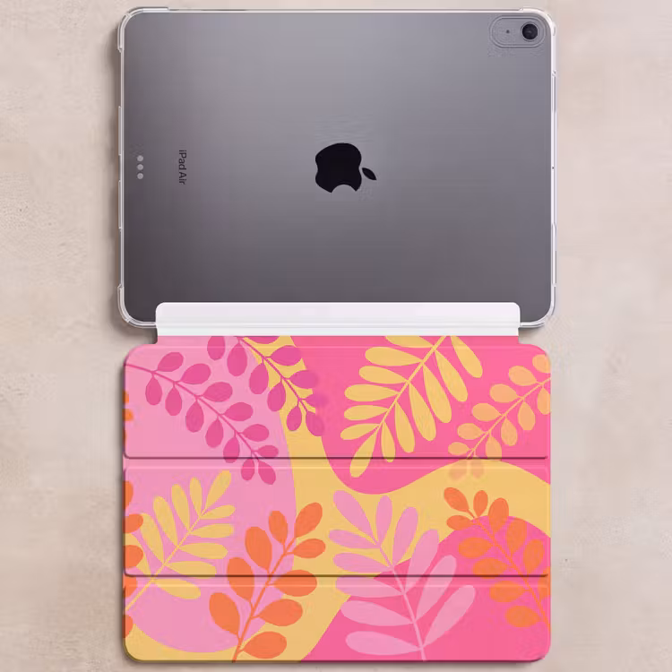 iPad hoes - Natuur - Bladeren - Abstract - Roze - Geel — 6