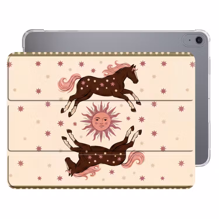 iPad hoes - Paard - Zon - Mystiek - Illustratie - Roze — 1