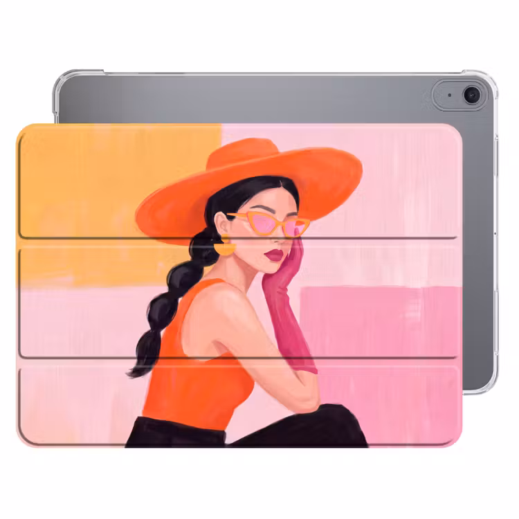 iPad hoes - Vrouw - Hoed - Mode - Modern - Oranje — 1