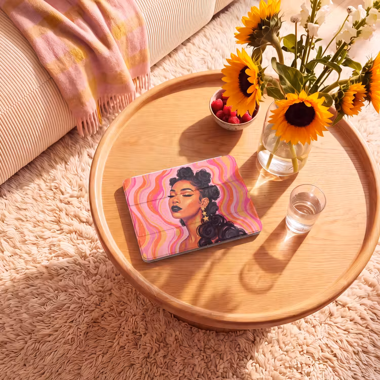 iPad hoes - Vrouw - Portret - Abstract - Kleurrijk - Roze — 2