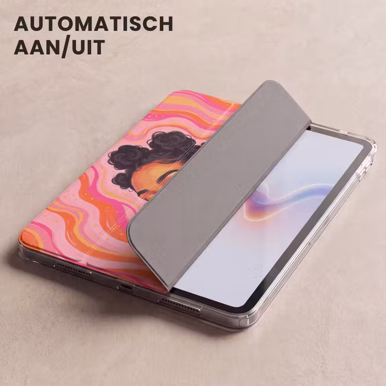 iPad hoes - Vrouw - Portret - Abstract - Kleurrijk - Roze — 5