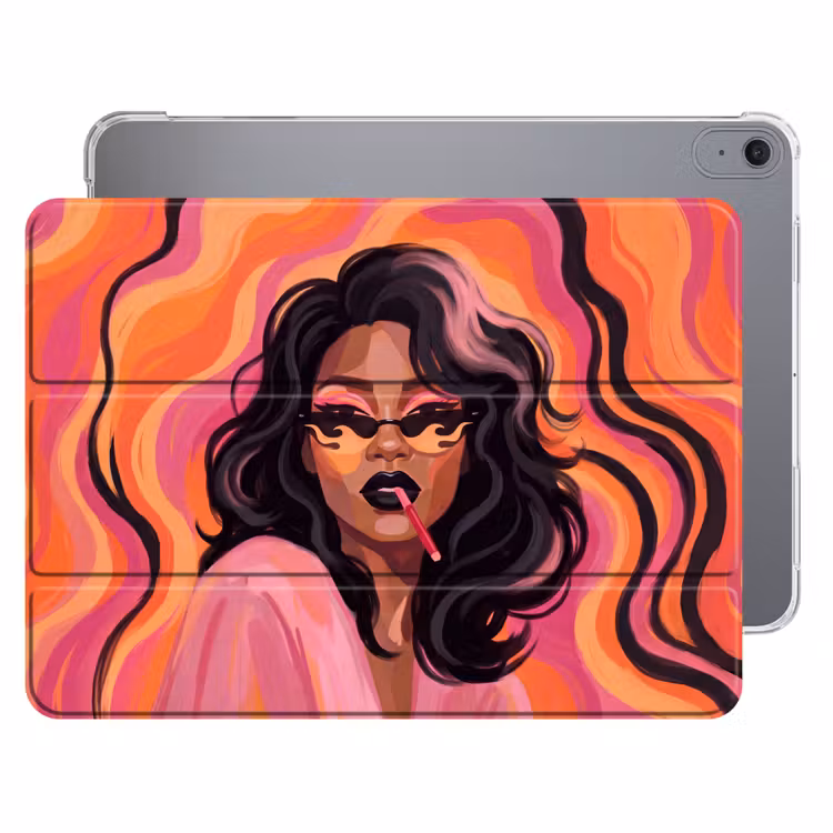 iPad hoes - Vrouw - Zonnebril - Modern - Portret - Oranje — 1