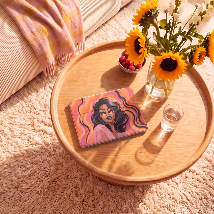 iPad hoes - Vrouw - Zonnebril - Modern - Portret - Oranje — 2