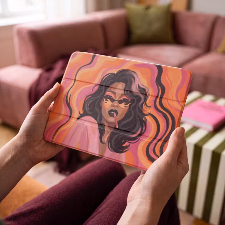 iPad hoes - Vrouw - Zonnebril - Modern - Portret - Oranje — 4
