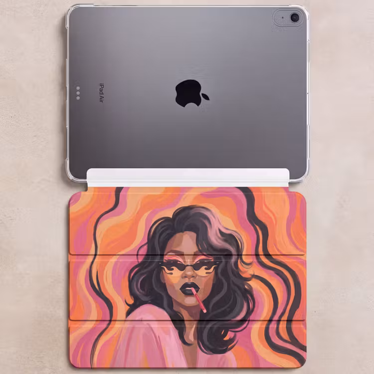 iPad hoes - Vrouw - Zonnebril - Modern - Portret - Oranje — 6
