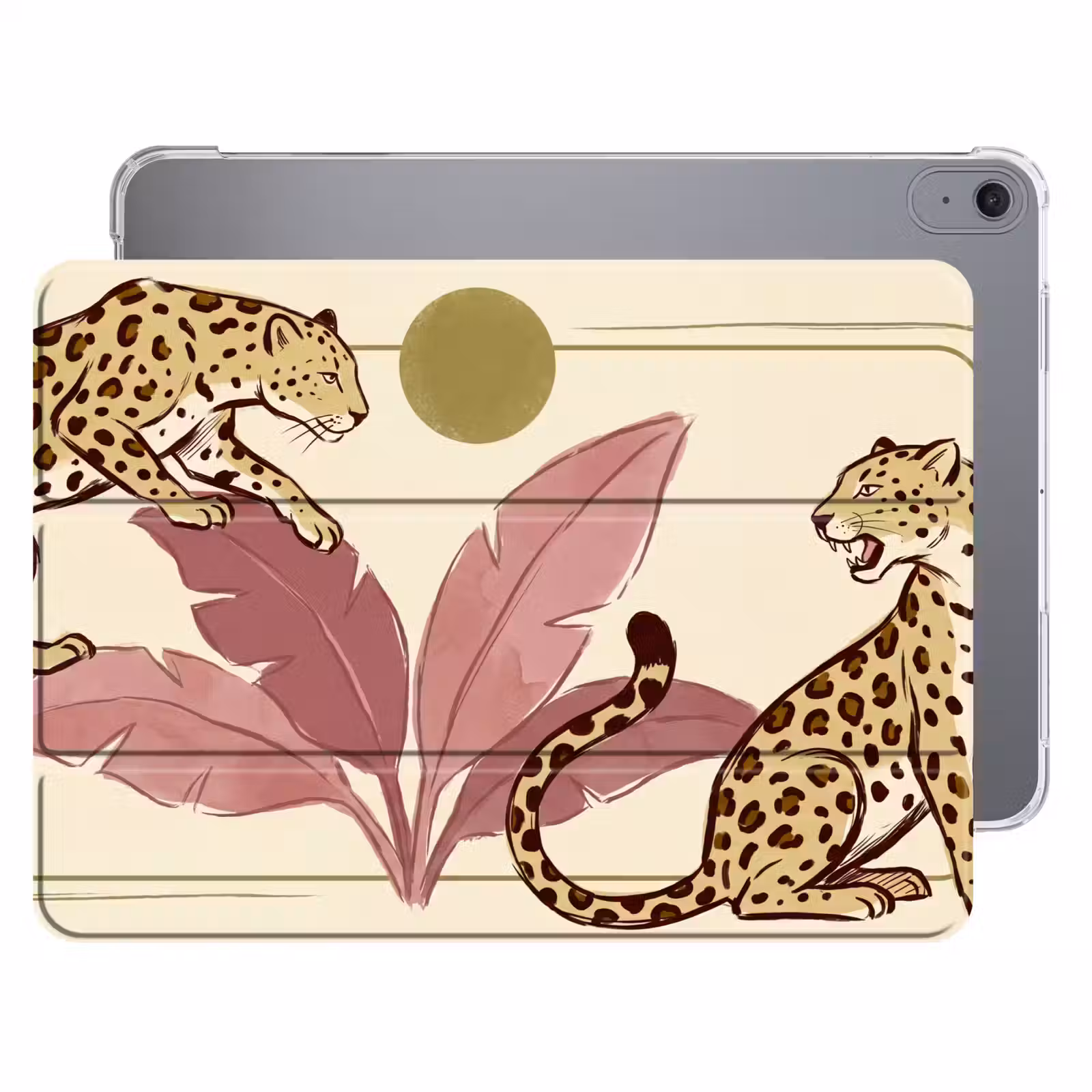 iPad hoes - Dieren - Kat - Jungle - Illustratie - Beige — 1
