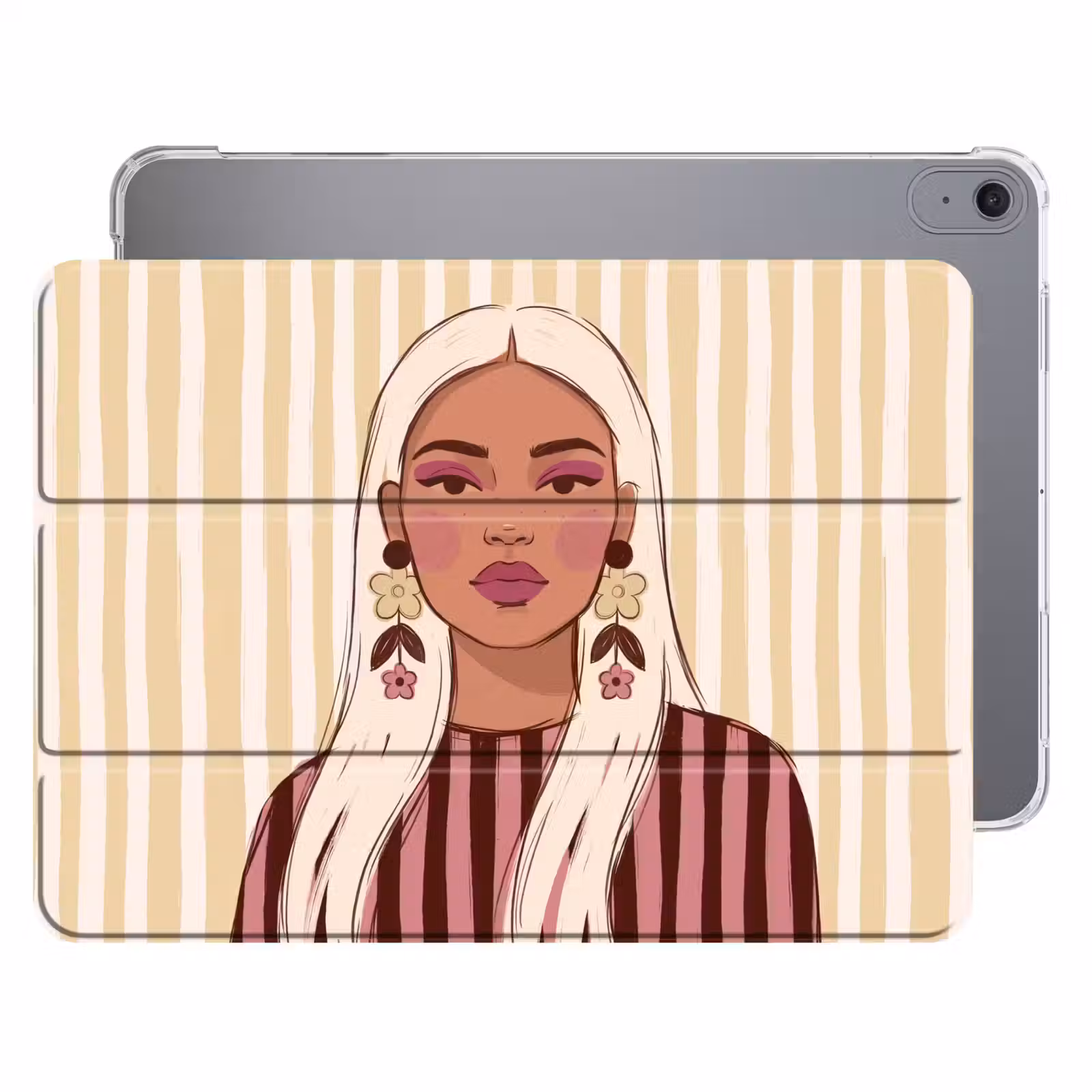 iPad hoes - Vrouw - Portret - Illustratie - Modern - Roze — 1