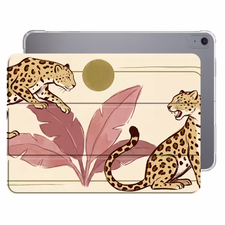 iPad hoes - Dieren - Kat - Jungle - Illustratie - Beige — 1