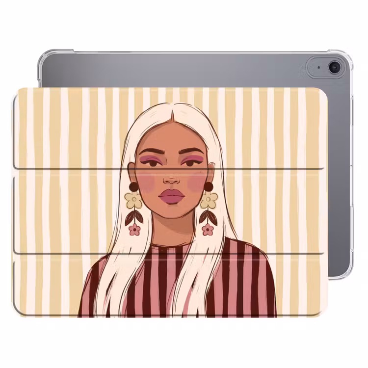 iPad hoes - Vrouw - Portret - Illustratie - Modern - Roze — 1
