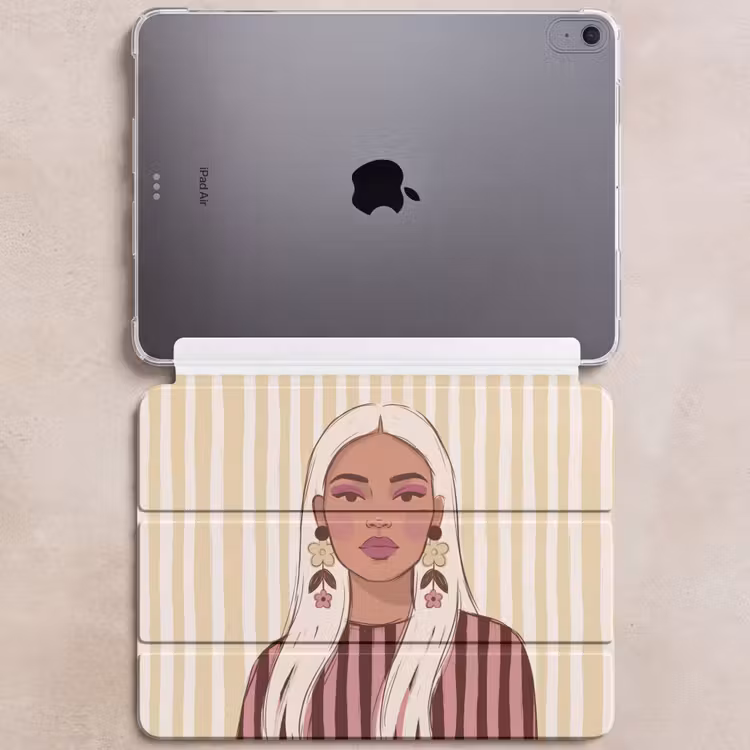 iPad hoes - Vrouw - Portret - Illustratie - Modern - Roze — 6