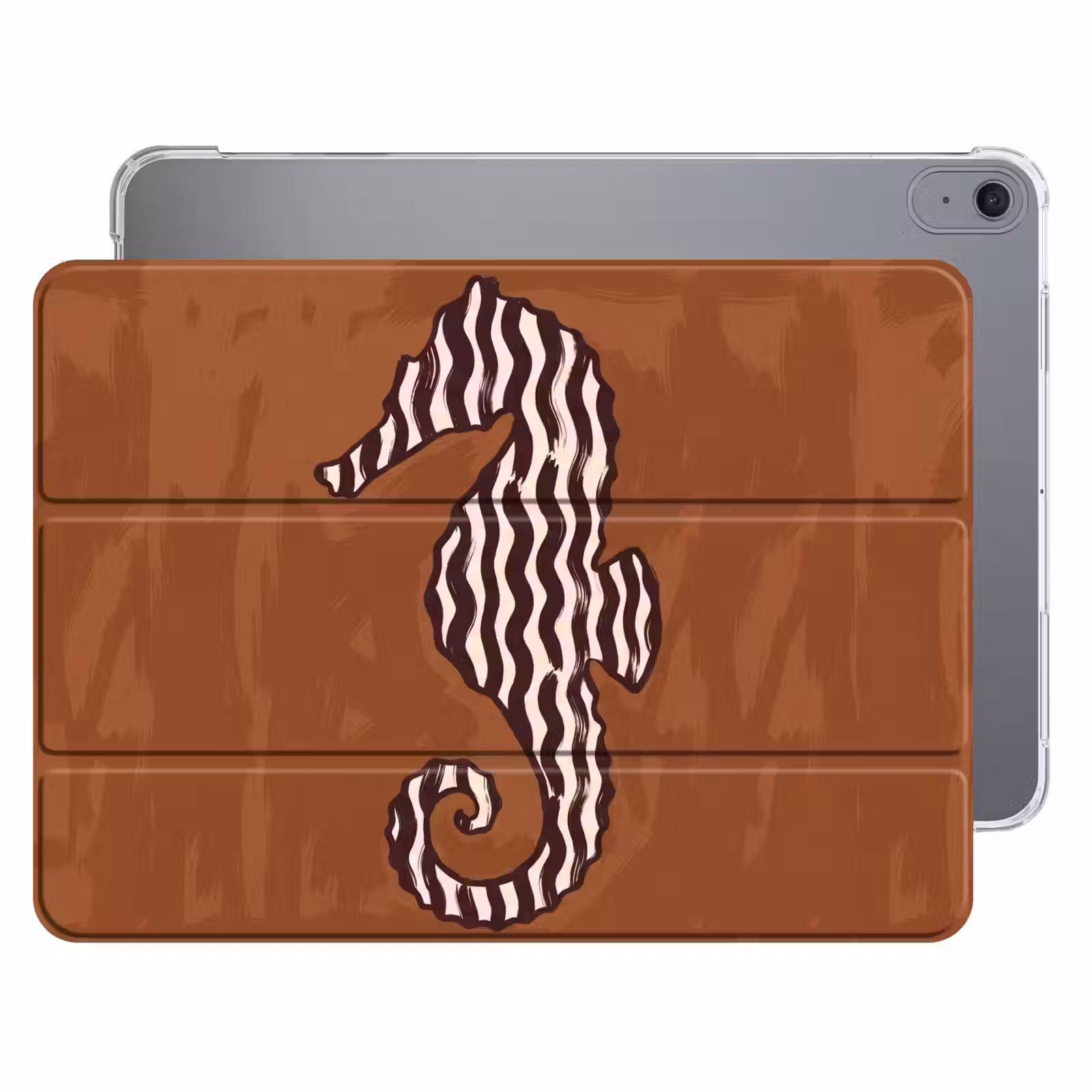 iPad hoes - Dieren - Zeepaardje - Abstract - Bruin - Strepen — 1