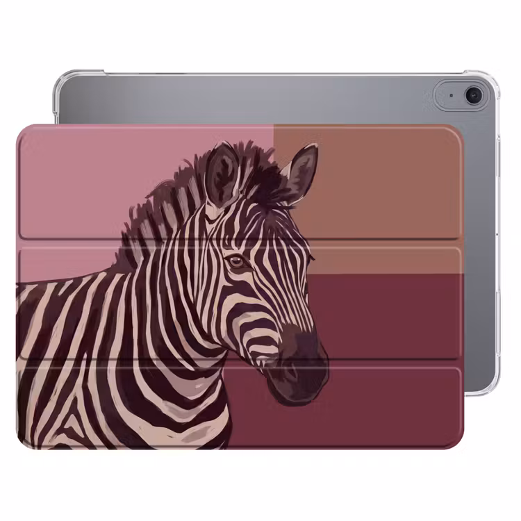 iPad hoes - Dieren - Zebrahoofd - Wildlife - Modern - Bruin — 1